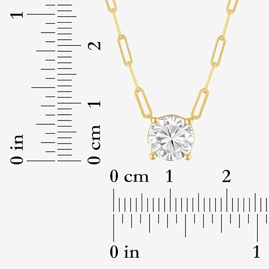 Diamond Addiction (G-H / Si2-I1) Womens 2 CT. T.W. Lab Grown White Diamond 10K Gold Round 18 Inch Pendant Necklace
