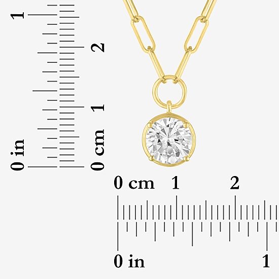 Diamond Addiction (G-H / Si2-I1) Womens 2 CT. T.W. Lab Grown White Diamond 10K Gold Round 18 Inch Pendant Necklace