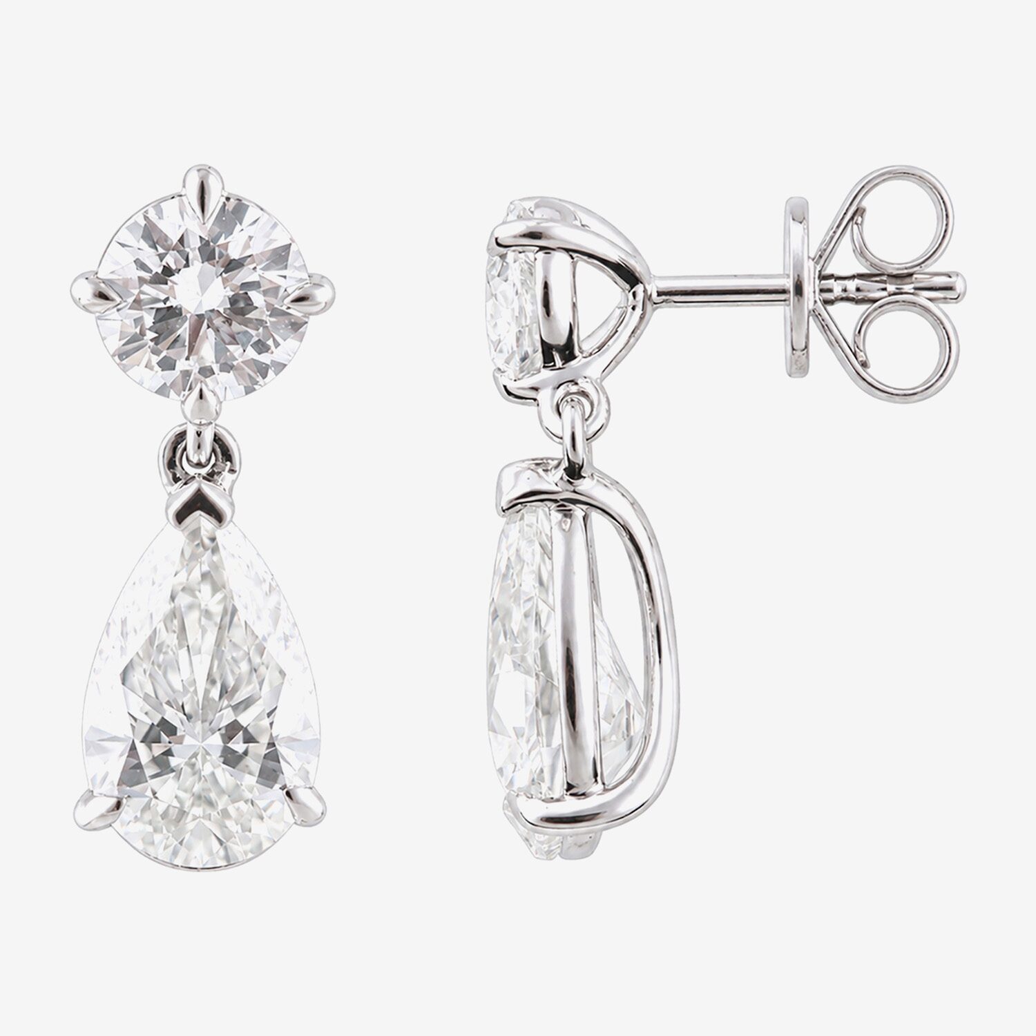 (G / Si1-Si2) Womens 3 CT. T.W. Lab Grown White Diamond 10K Gold Drop Earrings