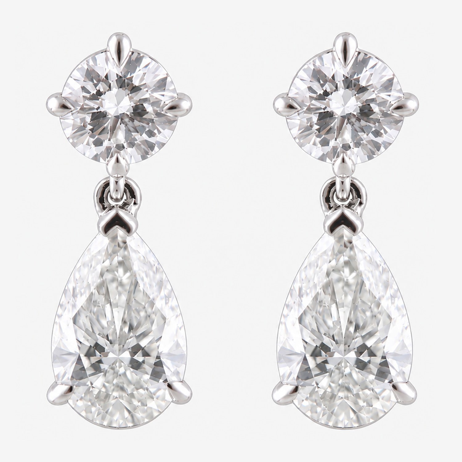 (G / Si1-Si2) Womens 3 CT. T.W. Lab Grown White Diamond 10K Gold Drop Earrings