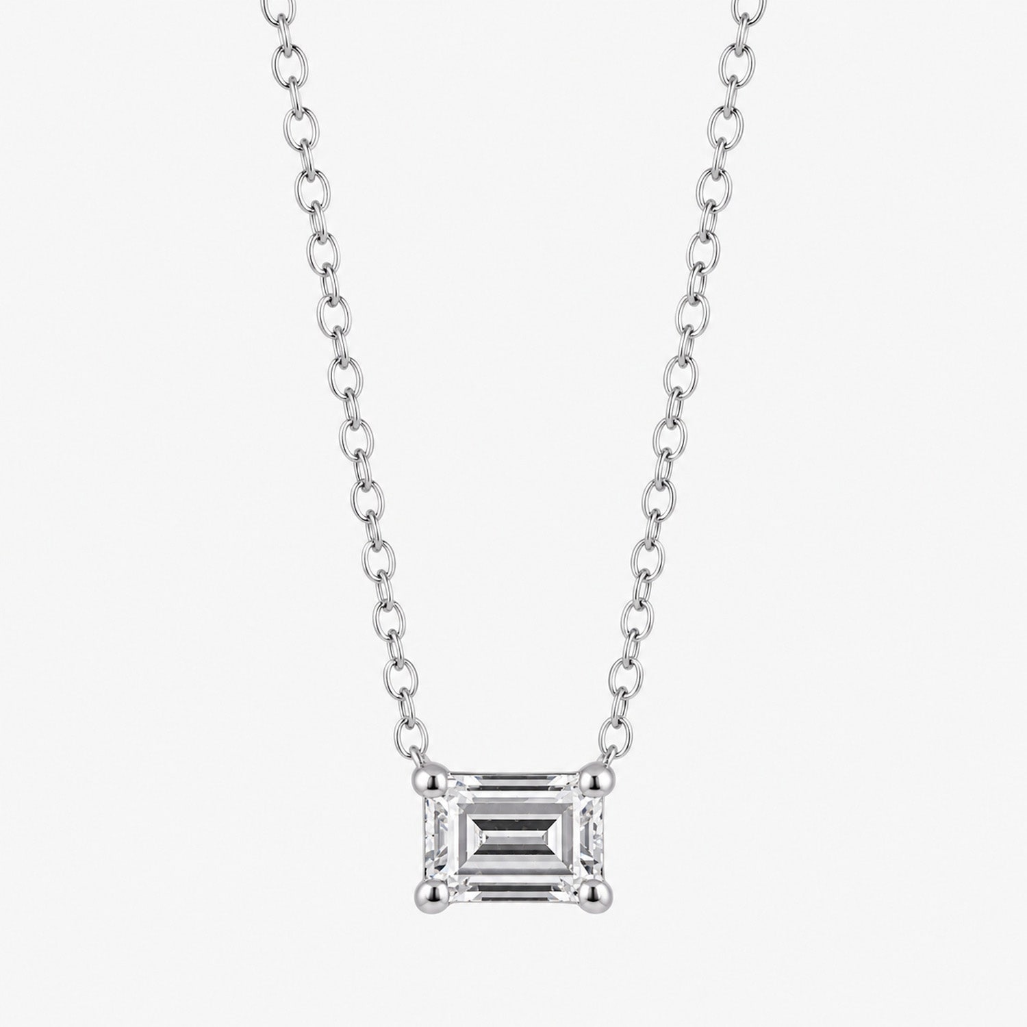 (G / Si1-Si2) Womens 3 CT. T.W. Lab Grown White Diamond 10K Gold 18 Inch Pendant Necklace
