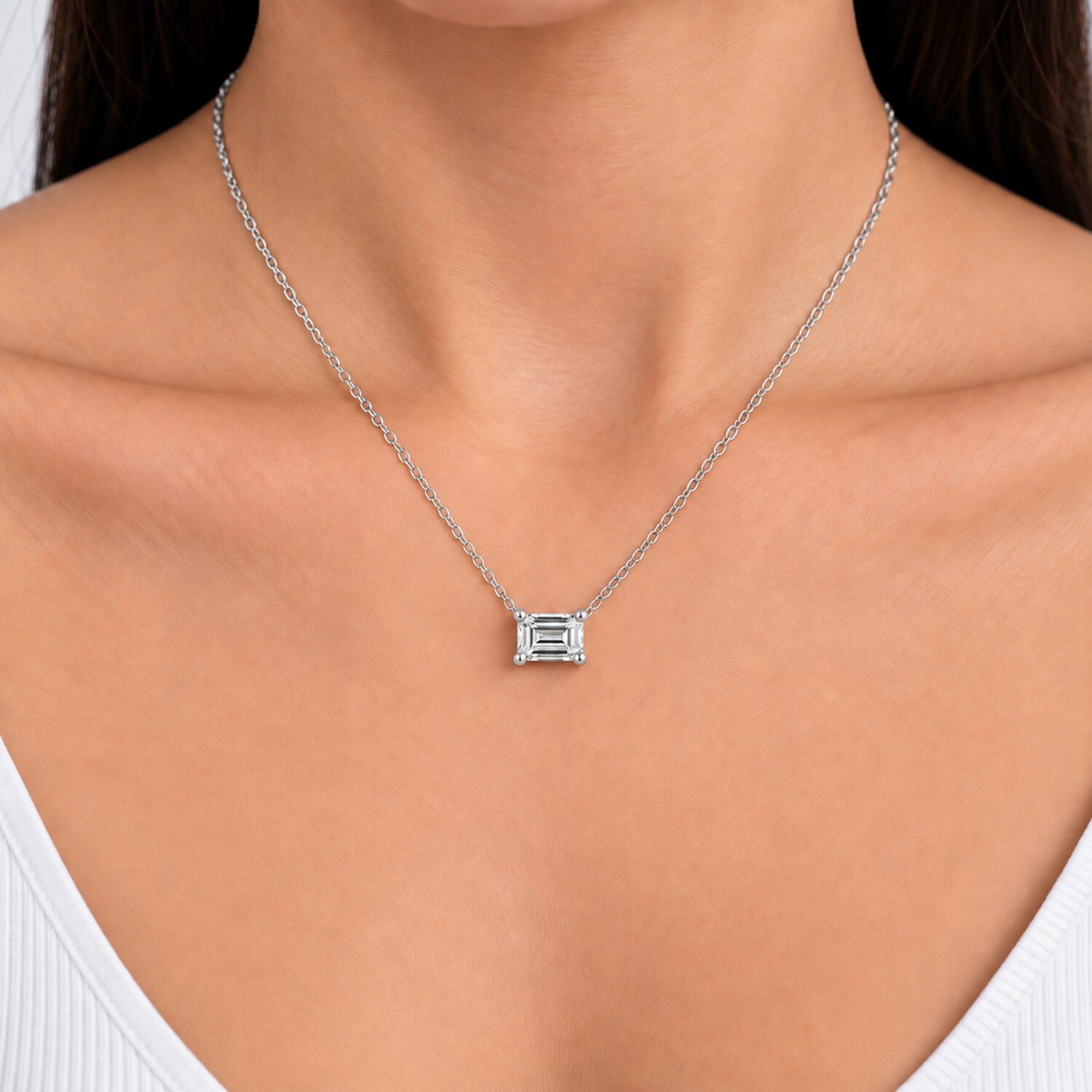 (G / Si1-Si2) Womens 3 CT. T.W. Lab Grown White Diamond 10K Gold 18 Inch Pendant Necklace
