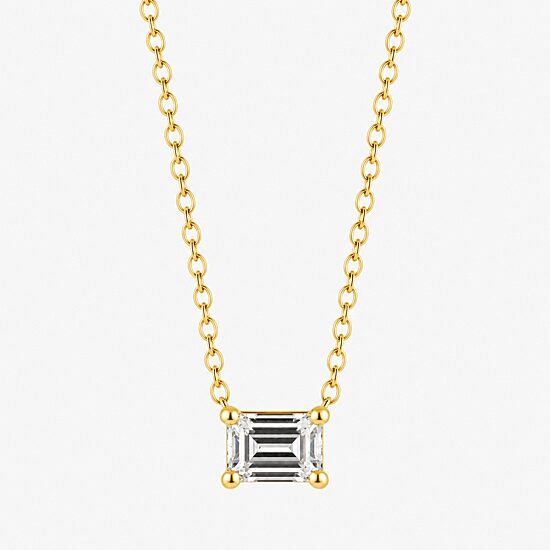 (G / Si1-Si2) Womens 3 CT. T.W. Lab Grown White Diamond 10K Gold 18 Inch Pendant Necklace