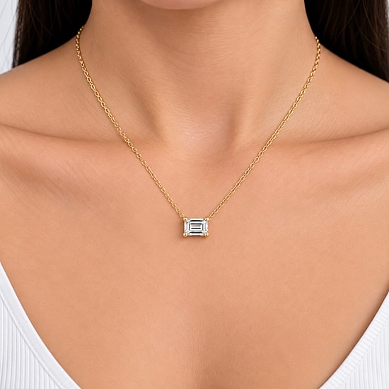 (G / Si1-Si2) Womens 3 CT. T.W. Lab Grown White Diamond 10K Gold 18 Inch Pendant Necklace