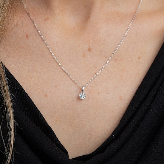 (H-I / I1) Womens 1 CT. T.W. Lab Grown White Diamond Sterling Silver Round 2-pc. Jewelry Set