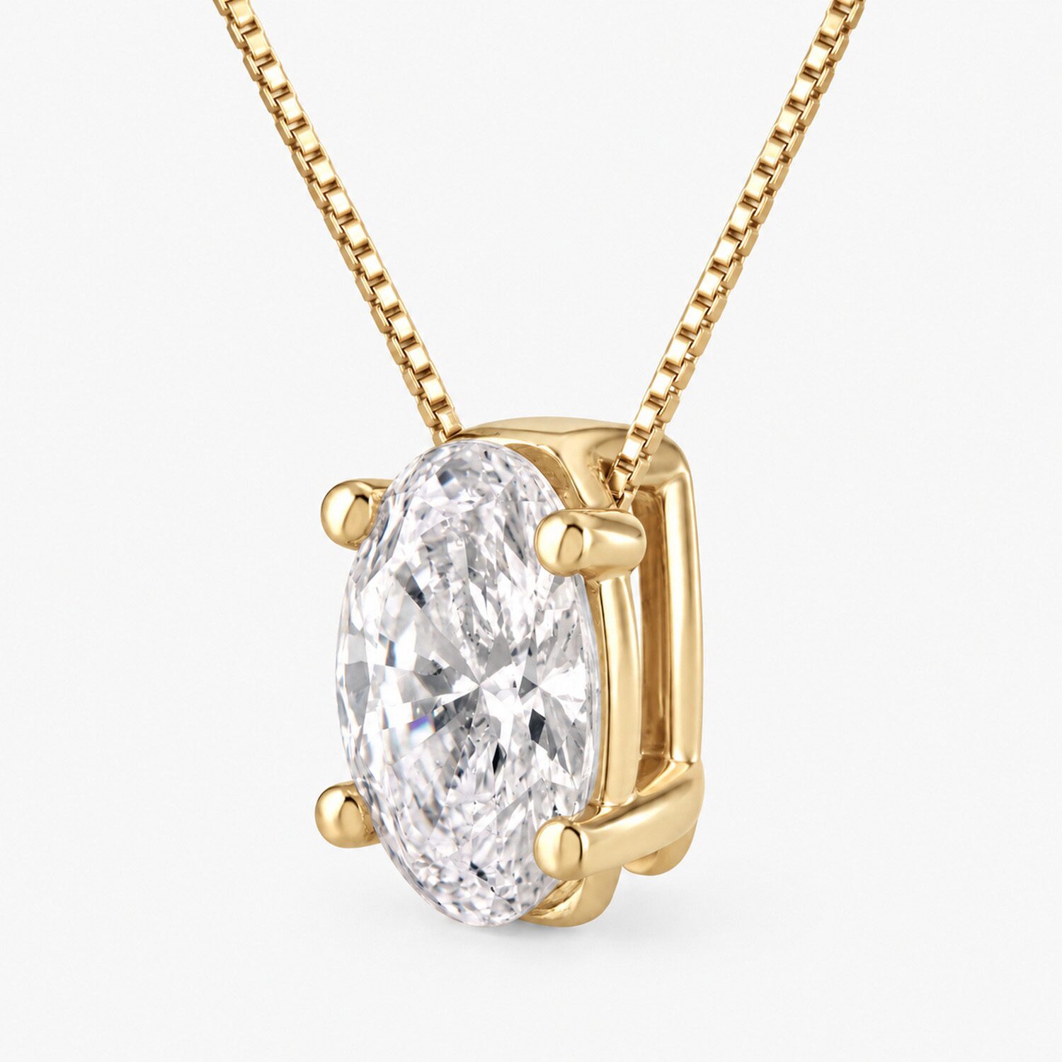 (G / Si1-Si2) Womens 1/2 CT. Lab Grown White Diamond Sterling Silver Oval 18 Inch Pendant Necklace