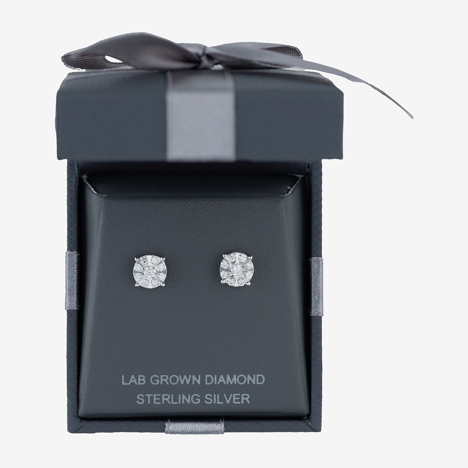 (H-I / I1) 1/2 CT. T.W. Lab Grown White Diamond Sterling Silver 7.4mm Round Stud Earrings