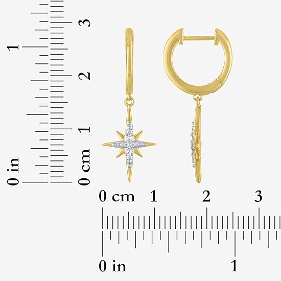 (G-H / Si1-Si2) Womens 1/8 CT. T.W. Lab Grown White Diamond 14K Gold Over Brass Star 2-pc. Jewelry Set