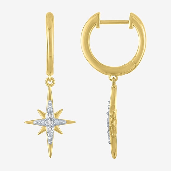 (G-H / Si1-Si2) Womens 1/8 CT. T.W. Lab Grown White Diamond 14K Gold Over Brass Star 2-pc. Jewelry Set