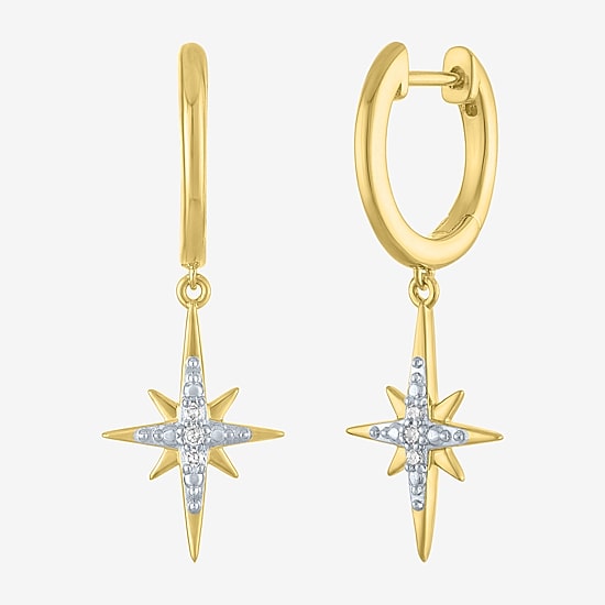 (G-H / Si1-Si2) Womens 1/8 CT. T.W. Lab Grown White Diamond 14K Gold Over Brass Star 2-pc. Jewelry Set