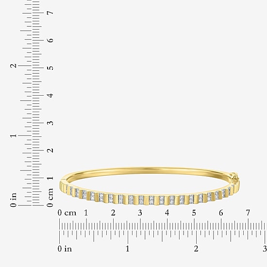 (G-H/ Si1-Si2) Womens 1/3 CT. T.W. Lab Grown White Diamond 14K Gold Over Brass Bangle Bracelet
