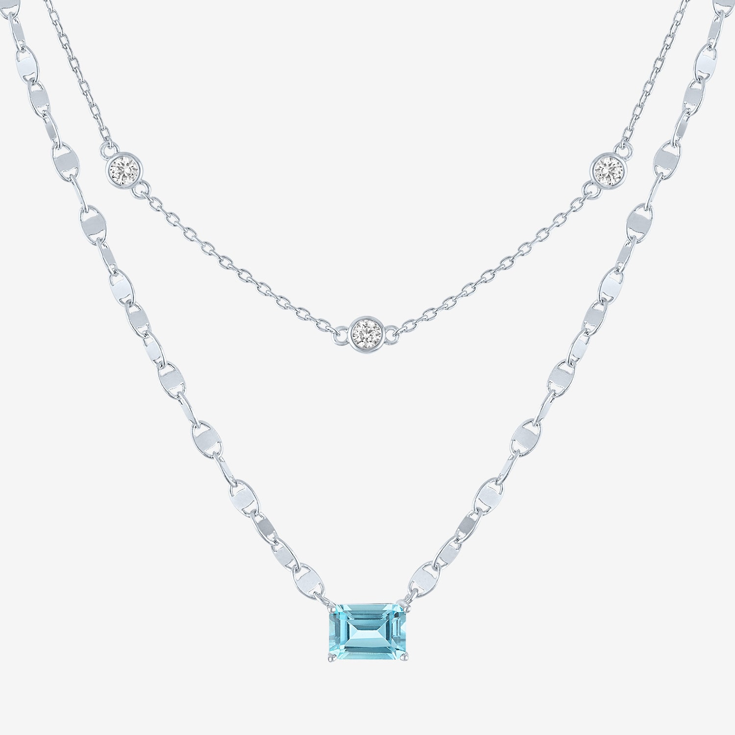 Womens Genuine Blue Topaz 2-pc. Pendant Necklace Set