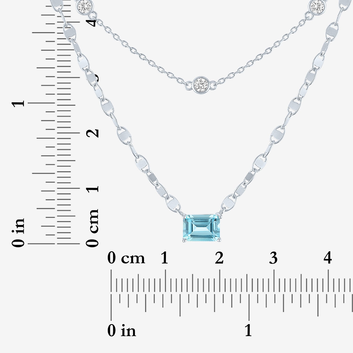 Womens Genuine Blue Topaz 2-pc. Pendant Necklace Set