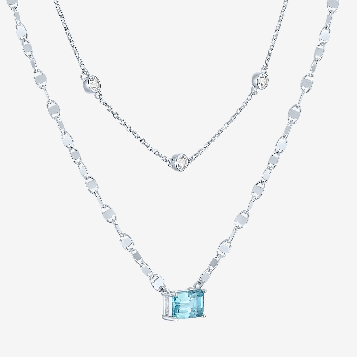 Womens Genuine Blue Topaz 2-pc. Pendant Necklace Set