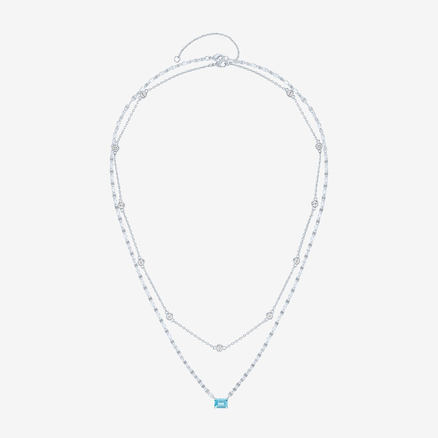 Womens Genuine Blue Topaz 2-pc. Pendant Necklace Set