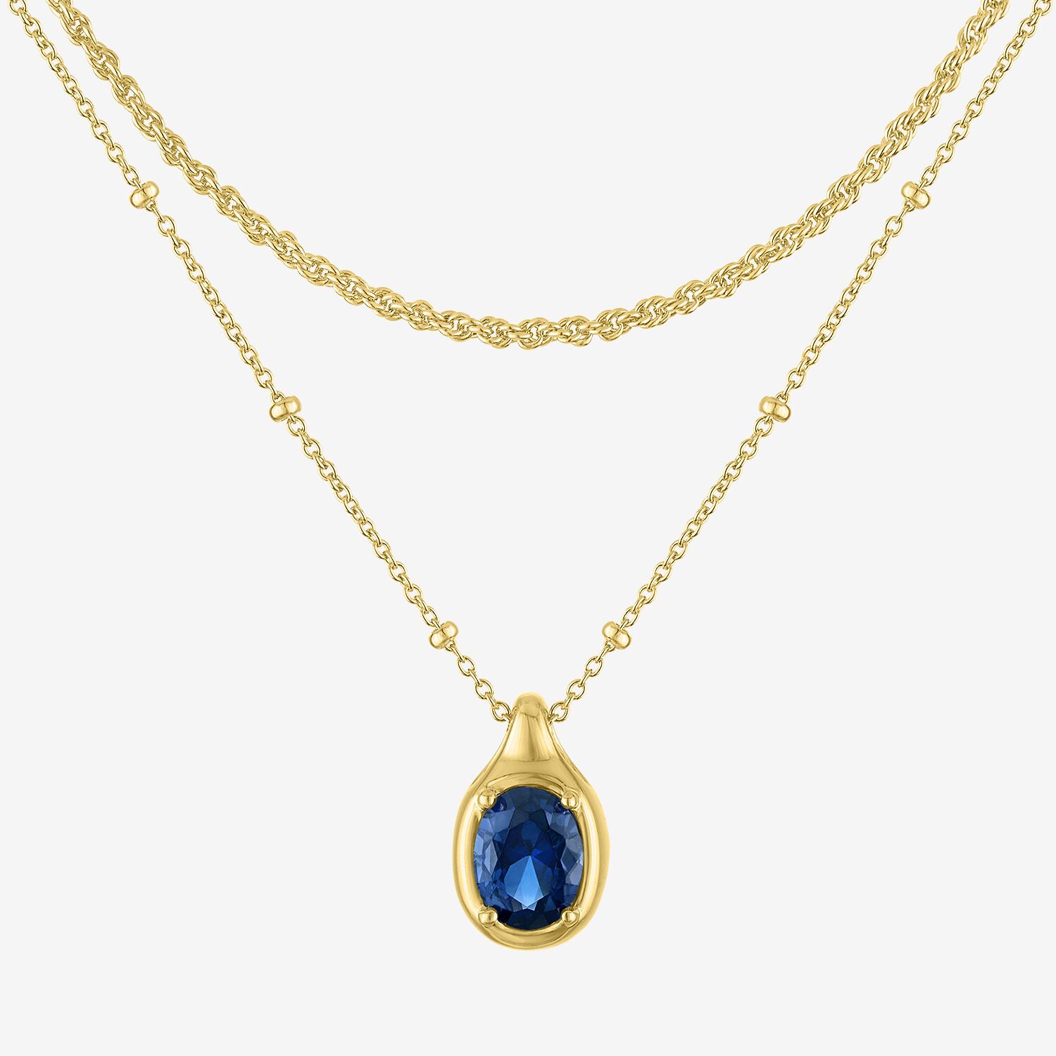Womens Lab Created Blue Sapphire 2-pc. Pendant Necklace Set