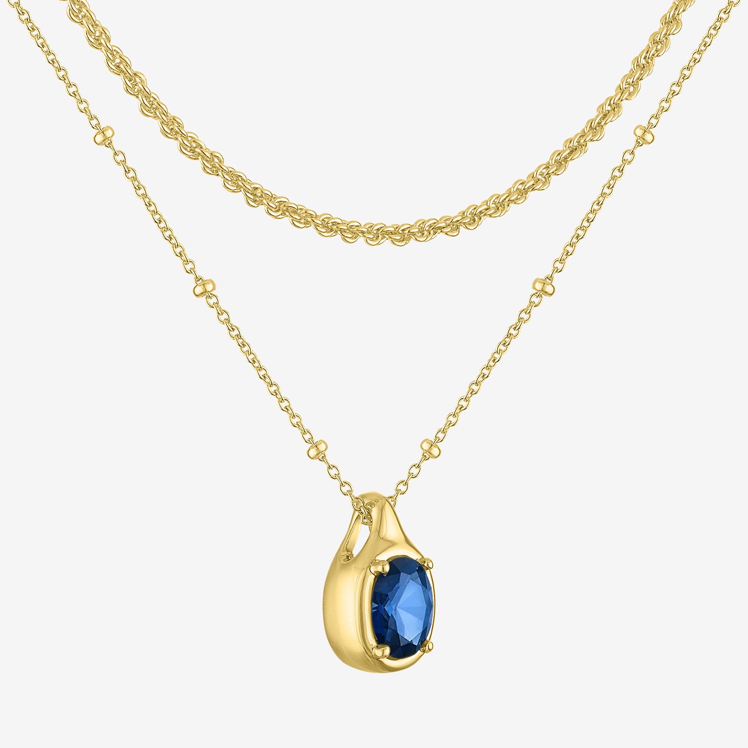 Womens Lab Created Blue Sapphire 2-pc. Pendant Necklace Set