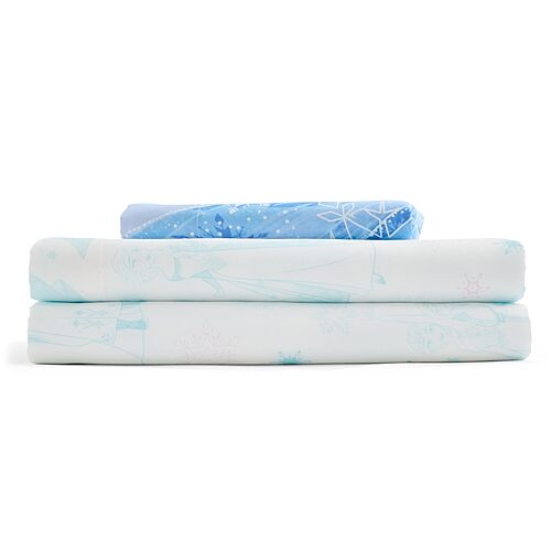 Disney Collection Sparkle Snowland Frozen Sheet Set, One Size, White