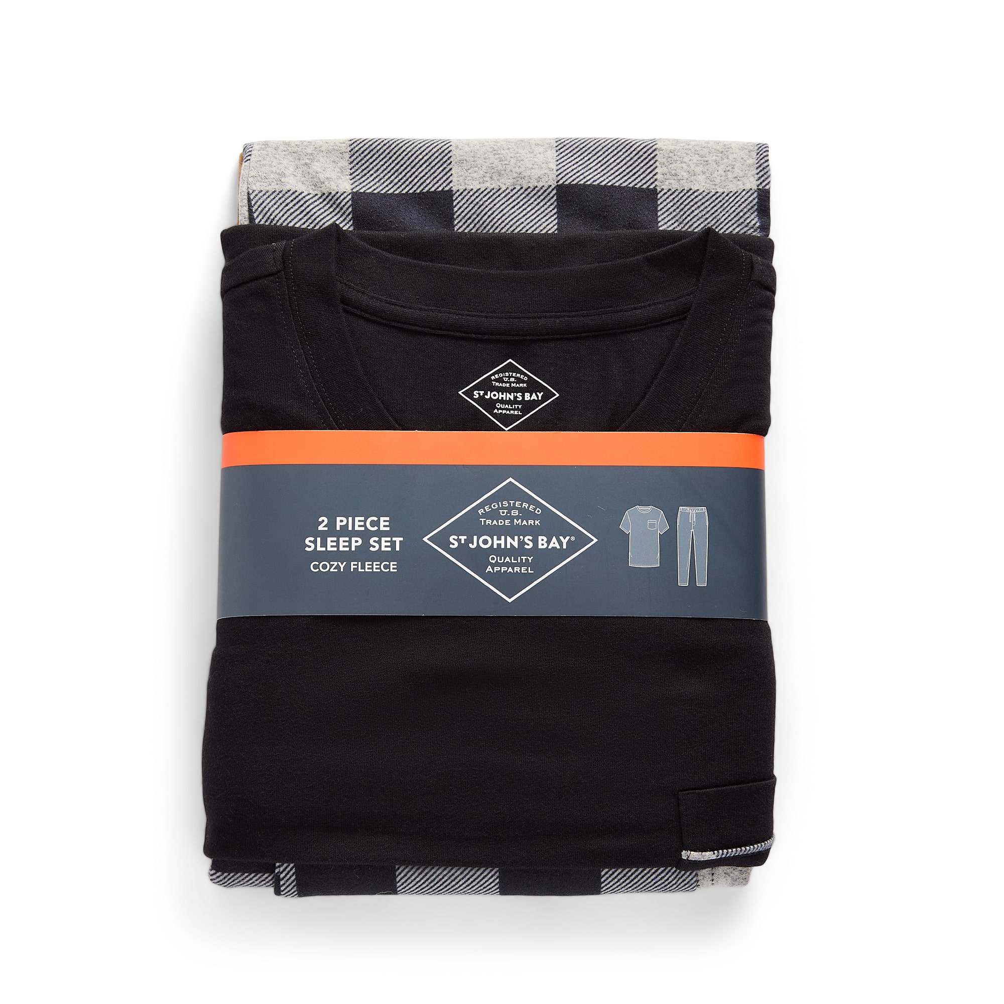 St. John's Bay Mens Crew Neck Short Sleeve 2-pc. Pajama Set
