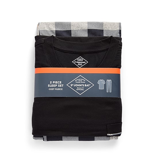 St. John's Bay Mens Crew Neck Short Sleeve 2-pc. Pajama Set
