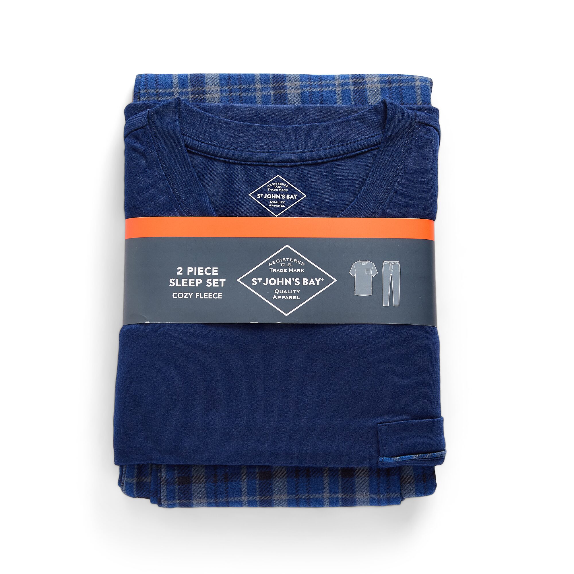 St. John's Bay Mens Crew Neck Short Sleeve 2-pc. Pajama Set
