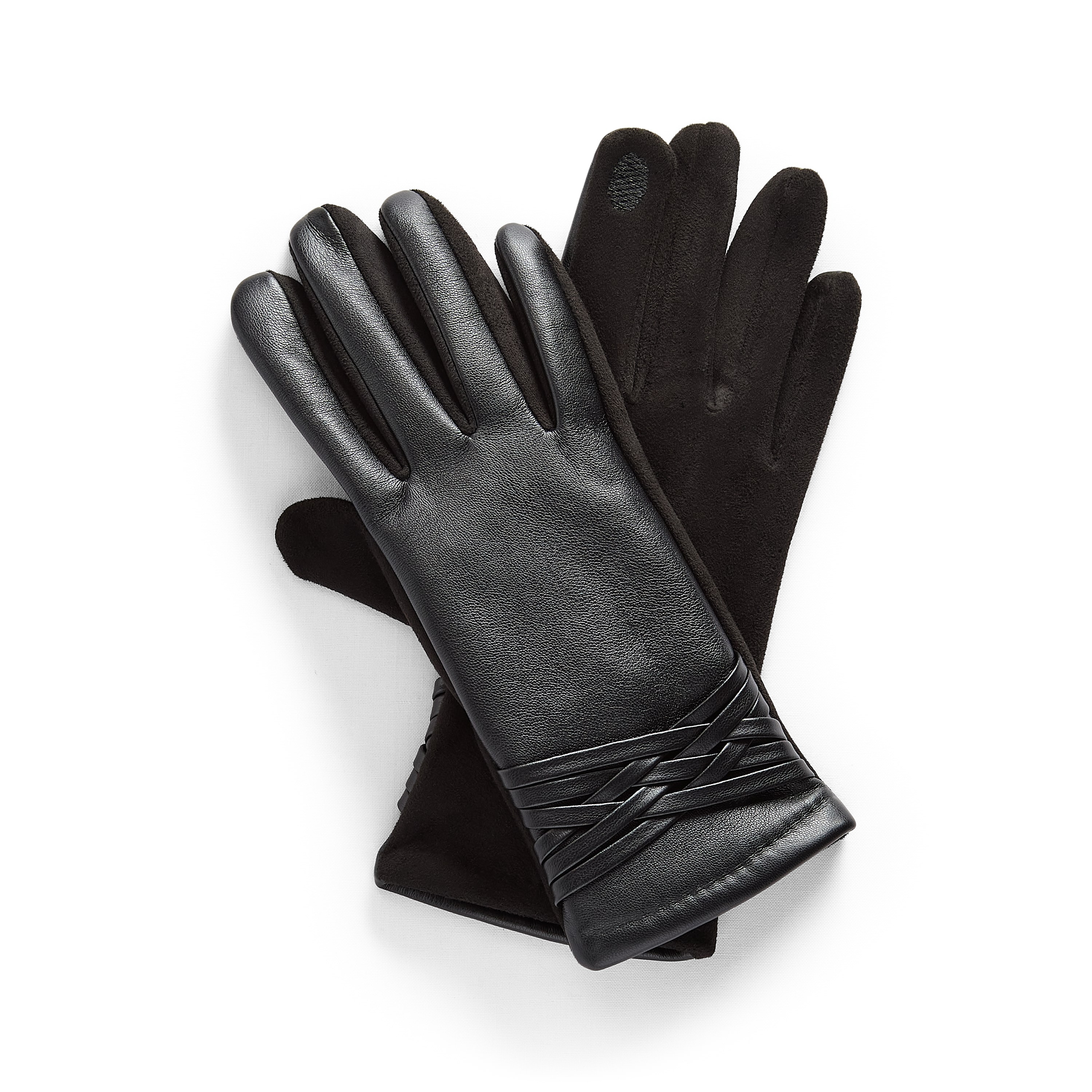 Worthington Faux Leather Wrist Detail Gloves