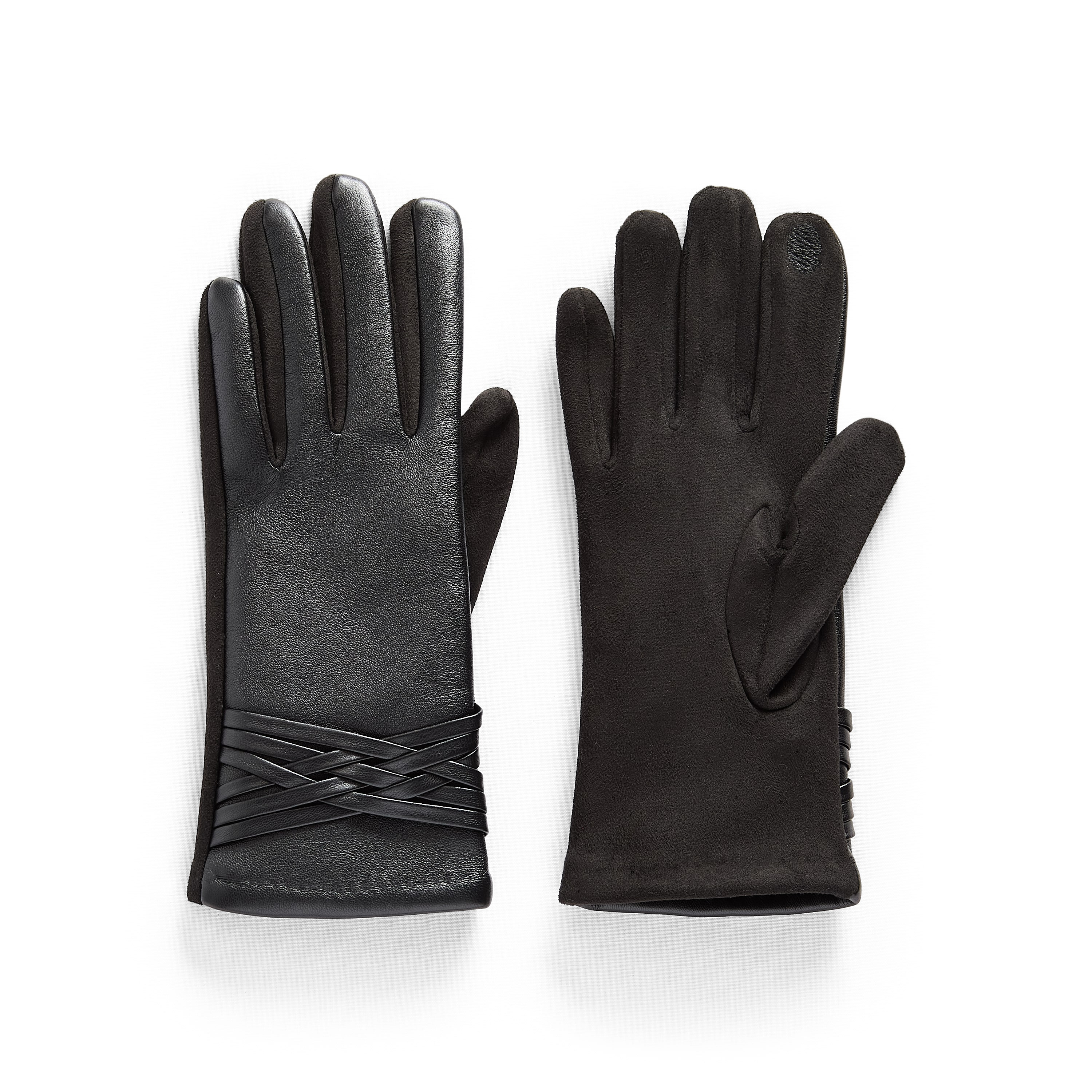 Worthington Faux Leather Wrist Detail Gloves