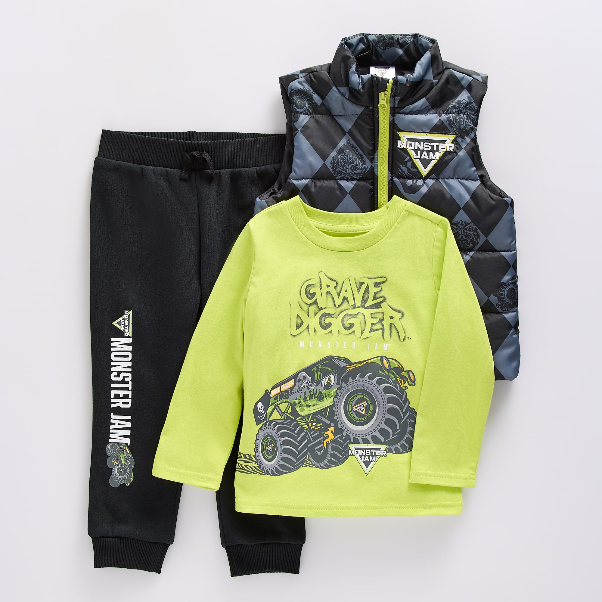 Toddler Boys Monster Jam Jersey 3-pc. Pant Set