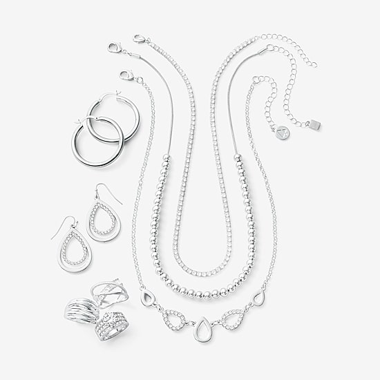 Sparkle Allure Womens Cubic Zirconia Pure Silver Over Brass 16 Inch Tennis Necklace