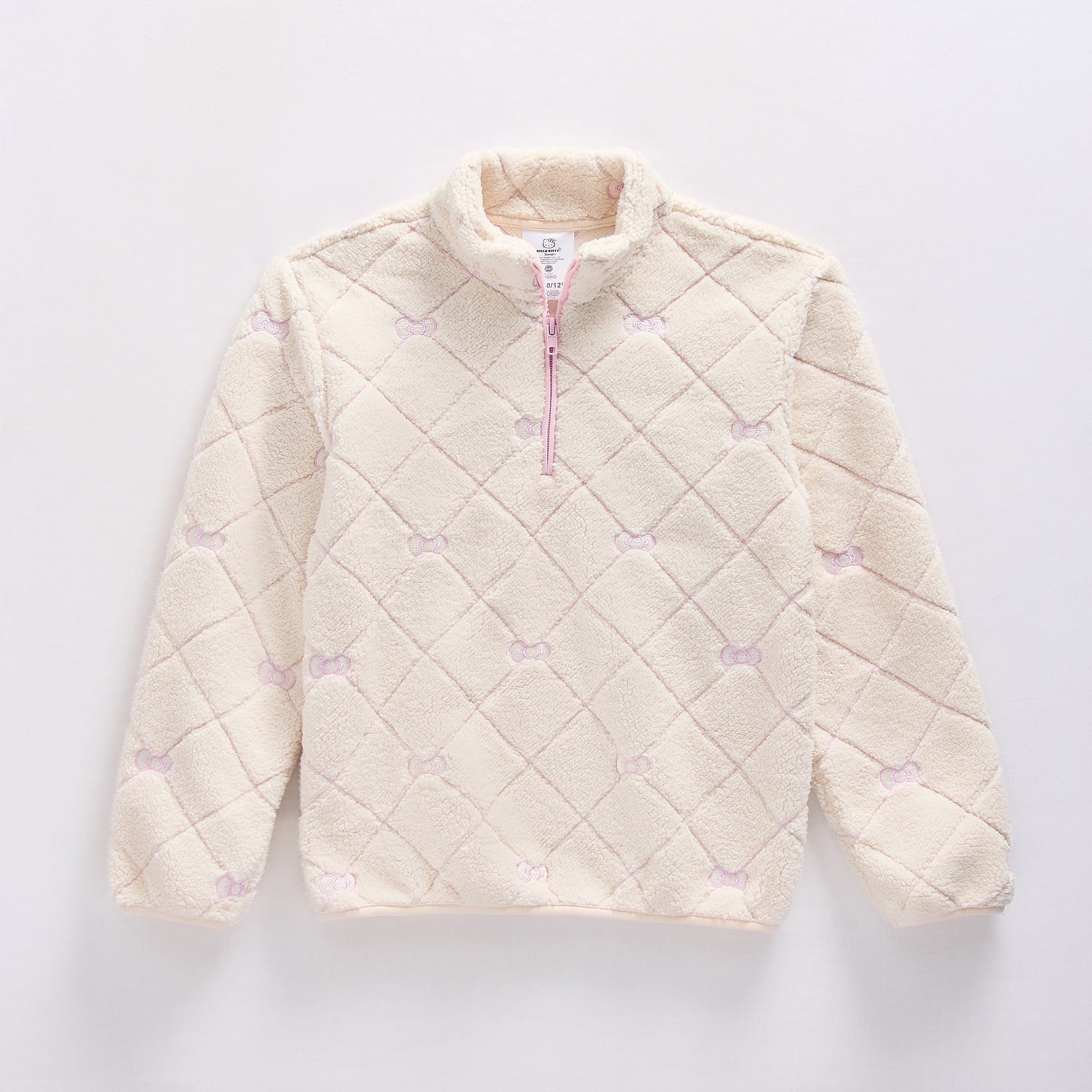 Little & Big Kid Girls Mock Neck Long Sleeve Hello Kitty Casual Quarter-Zip Pullover