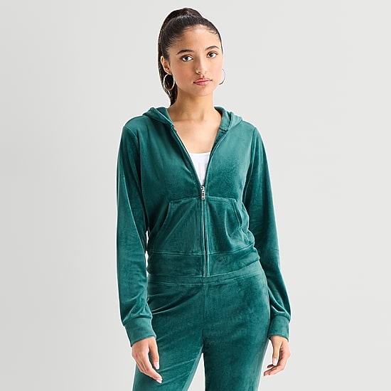 Juicy By Juicy Couture Womens Juniors Hooded Lightweight Track