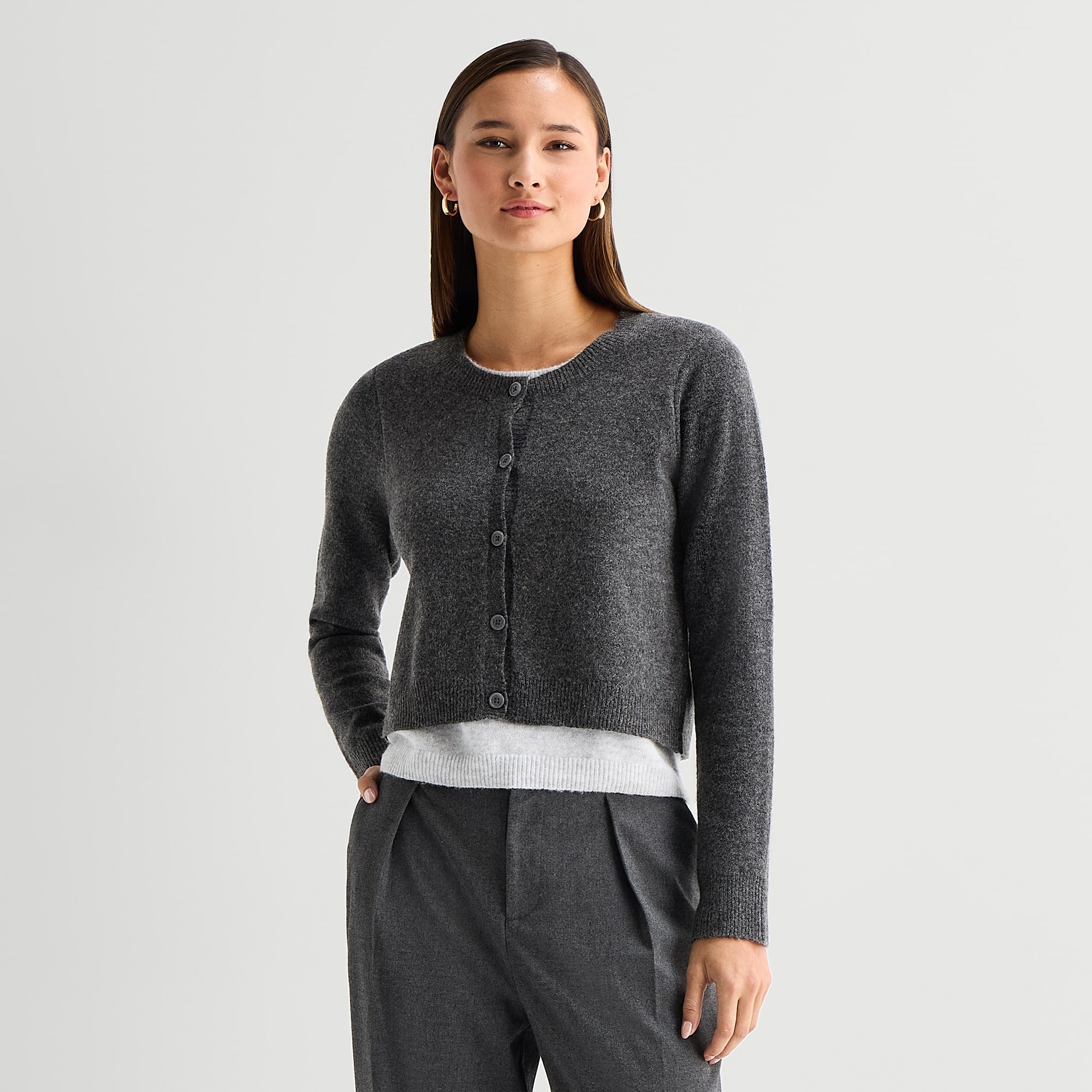 Worthington Womens Crew Neck Long Sleeve Pullover Sweater