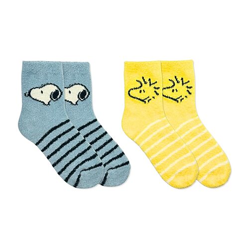 Licensed Properties Womens 2 Pair Peanuts Crew Socks In Blue