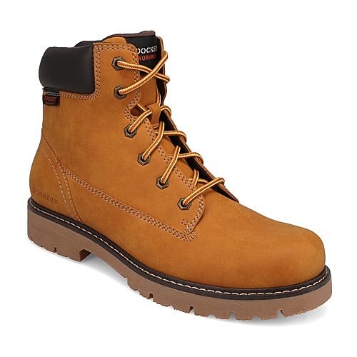 Dockers Mens Flint Sr Block Heel Lace Up Boots, 8 Medium, Brown