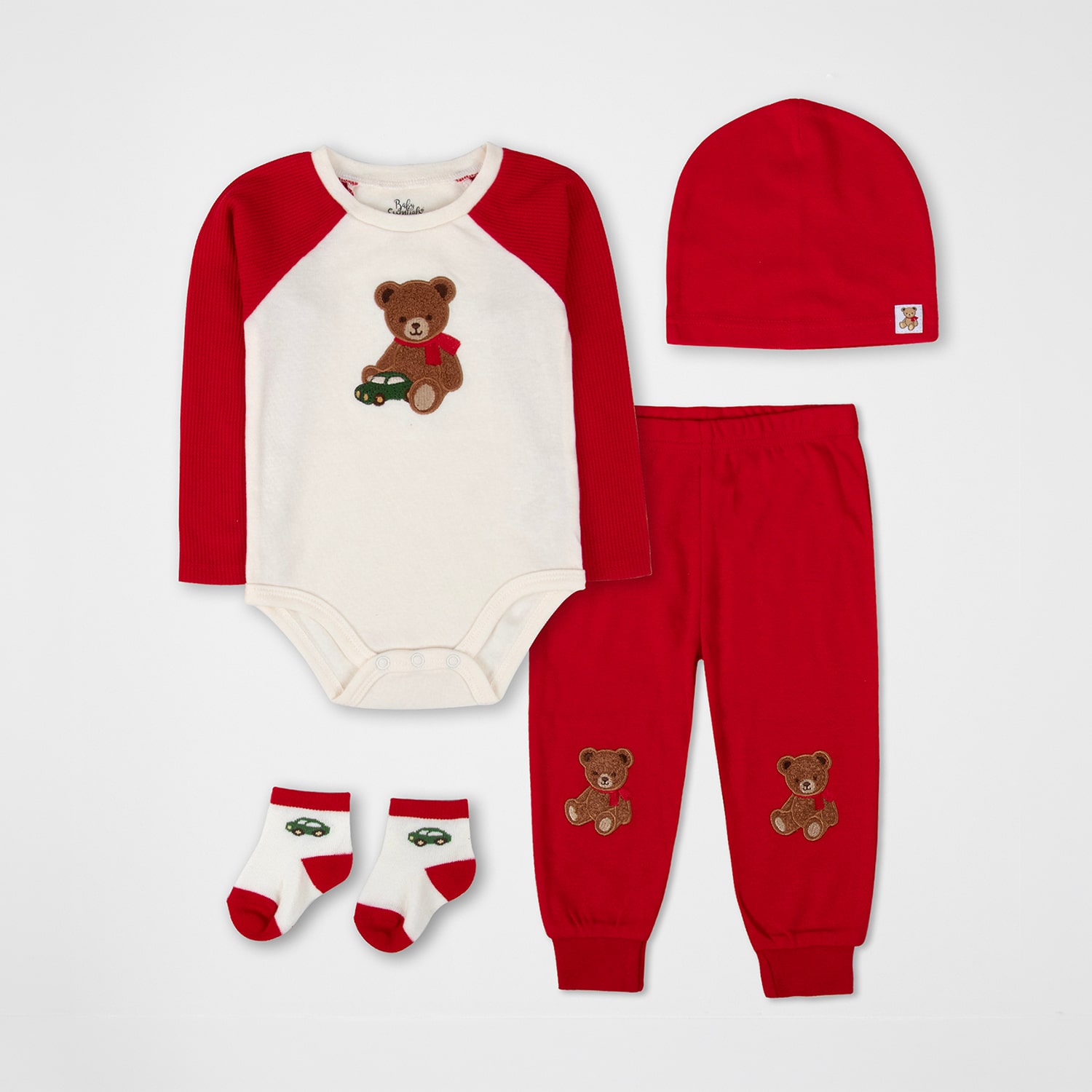 Baby Essentials Christmas Baby Boys 4-pc. Pant Set