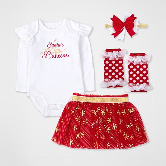 Baby Essentials Christmas Baby Girls 4-pc. Skirt Set