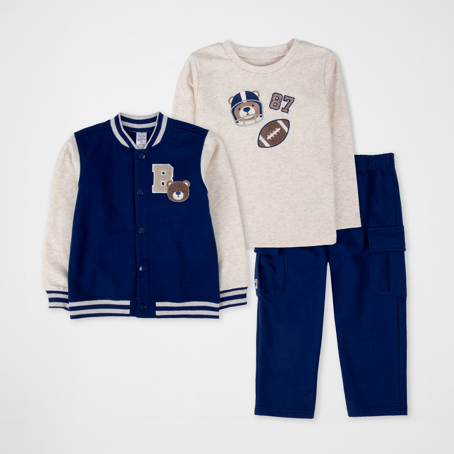 WILLOW and WYATT Boys Knit 3-pc. Pant Set