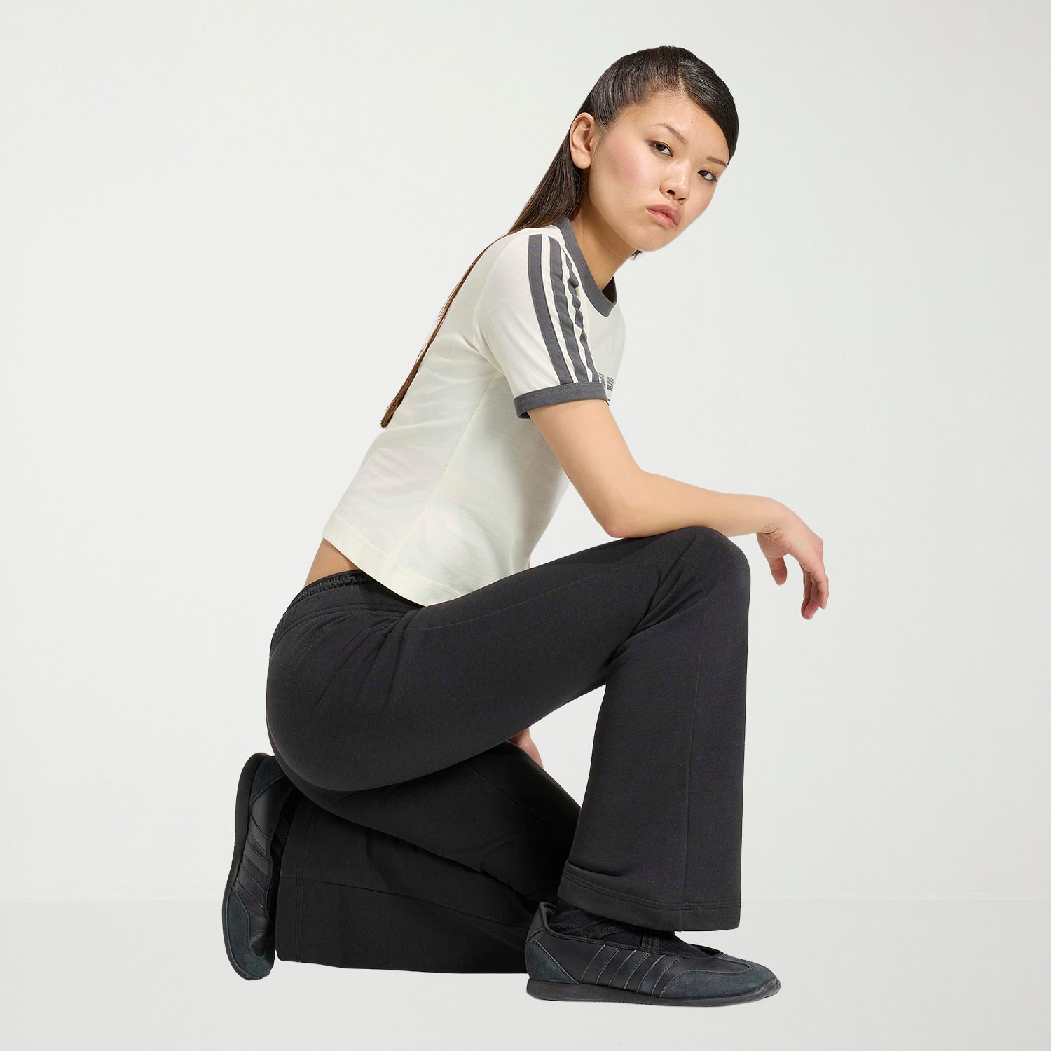 adidas Womens Flare Mid Rise Regular Fit Sweatpant