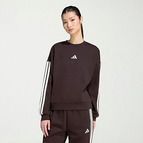 adidas Womens Crew Neck Long Sleeve Sweatshirt, Medium, Brown