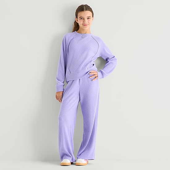 Thereabouts Little & Big Kid Girls Mid Rise Straight Regular Fit Pull-On Pant