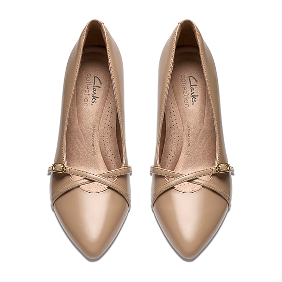 Clarks Kepley Star Womens Pointed Closed Toe Flared Heel Pumps