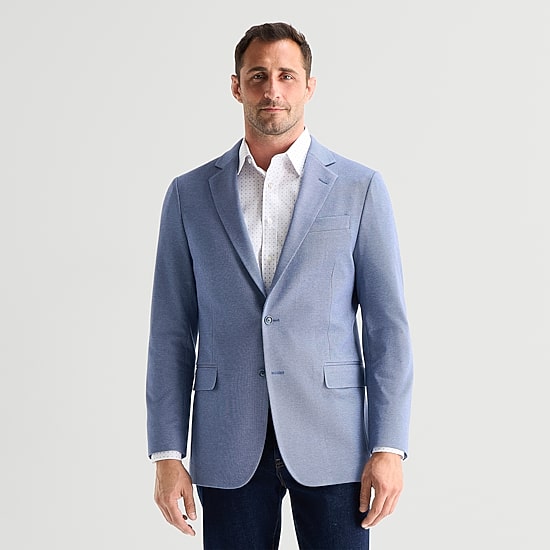 Stafford Textured Knit Mens Tonal Classic Fit Sport Coat