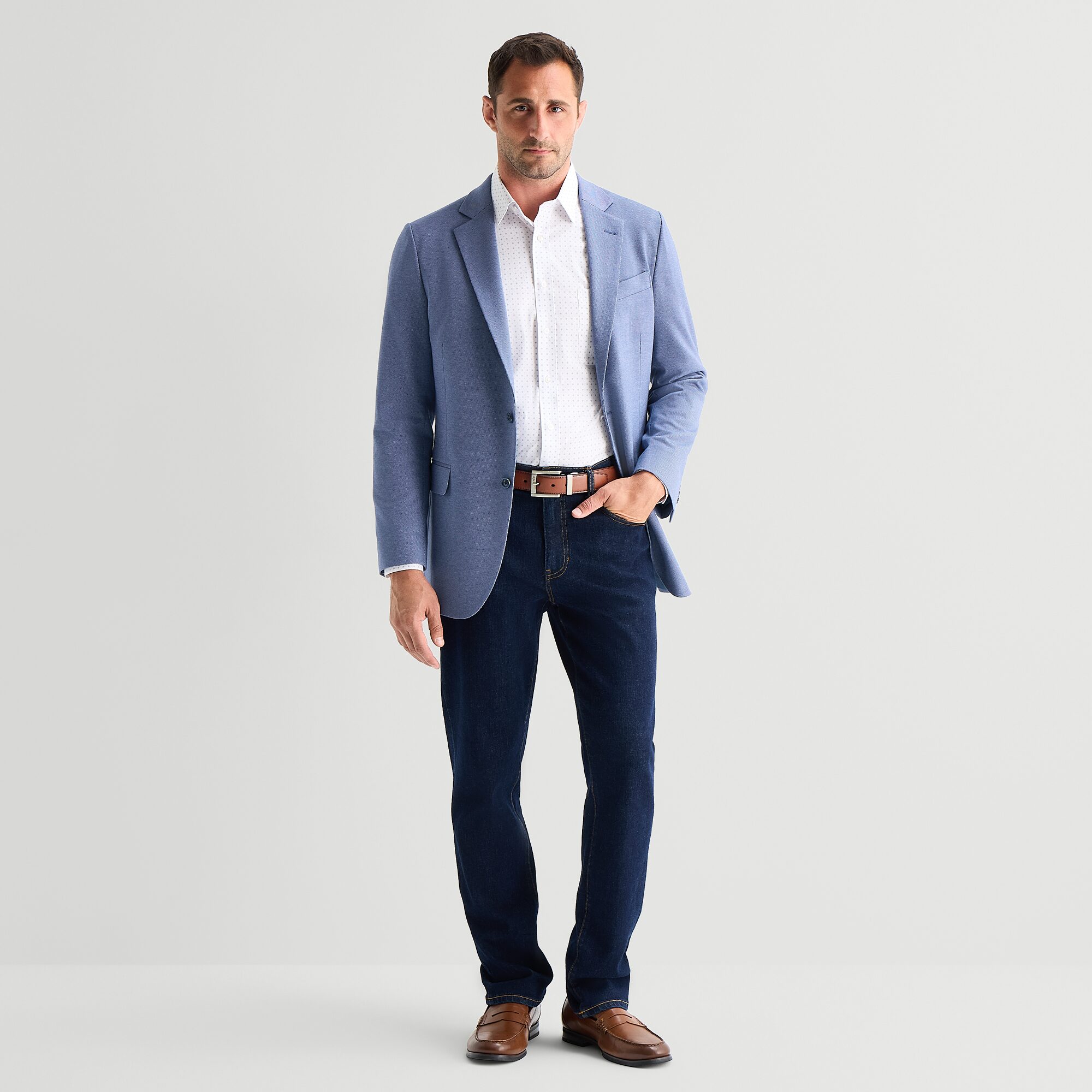 Stafford Textured Knit Mens Tonal Classic Fit Sport Coat