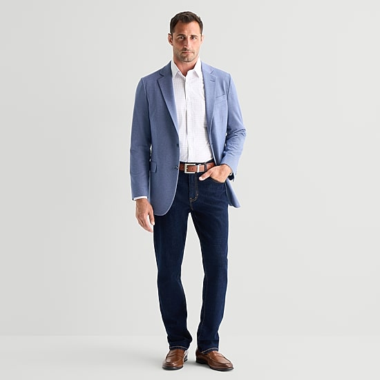 Stafford Textured Knit Mens Tonal Classic Fit Sport Coat