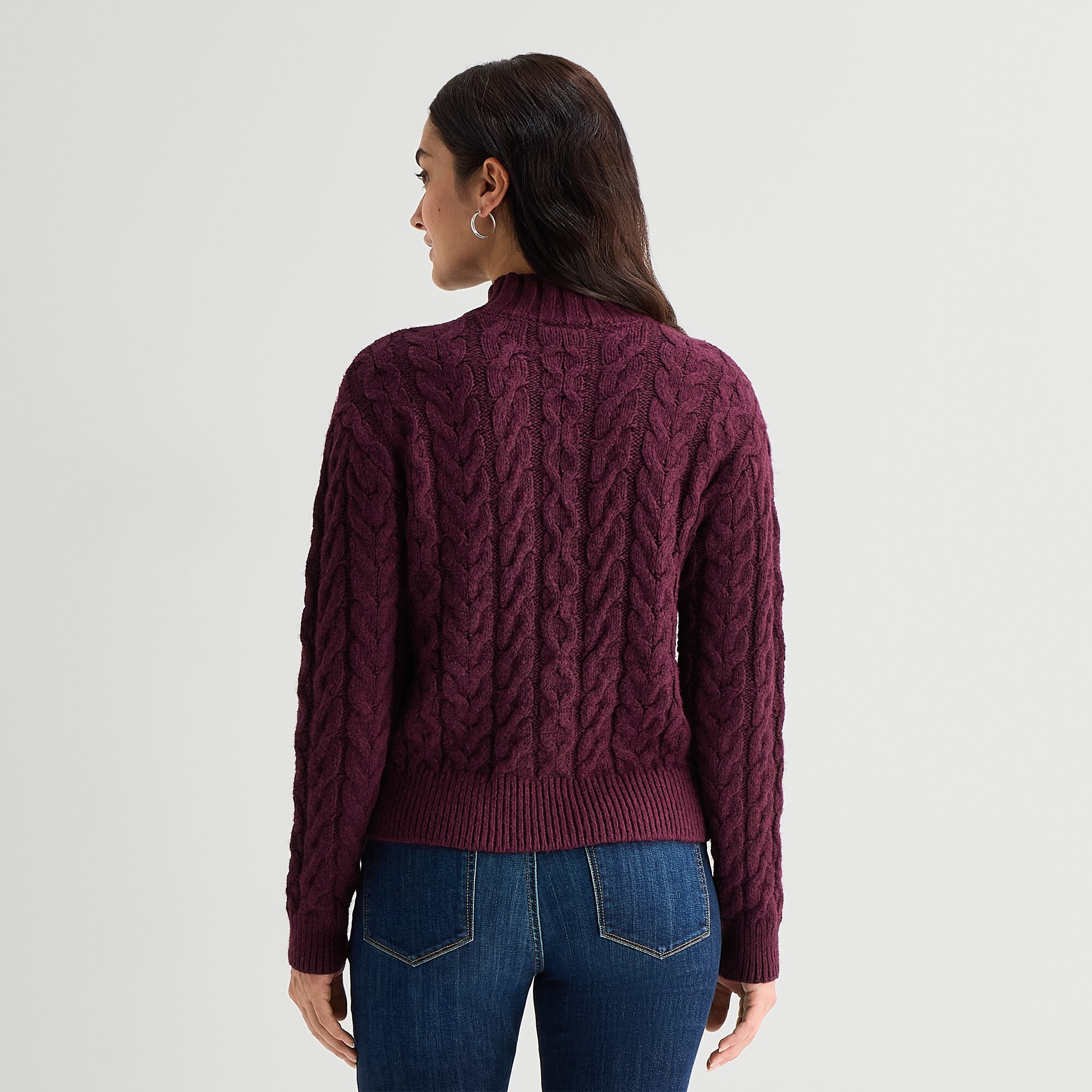 St. John's Bay Womens Mock Neck Long Sleeve Pullover Sweater