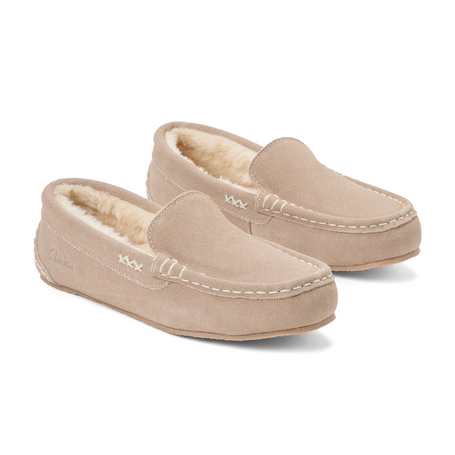 Clarks Womens Memory Foam Slip-On Slippers