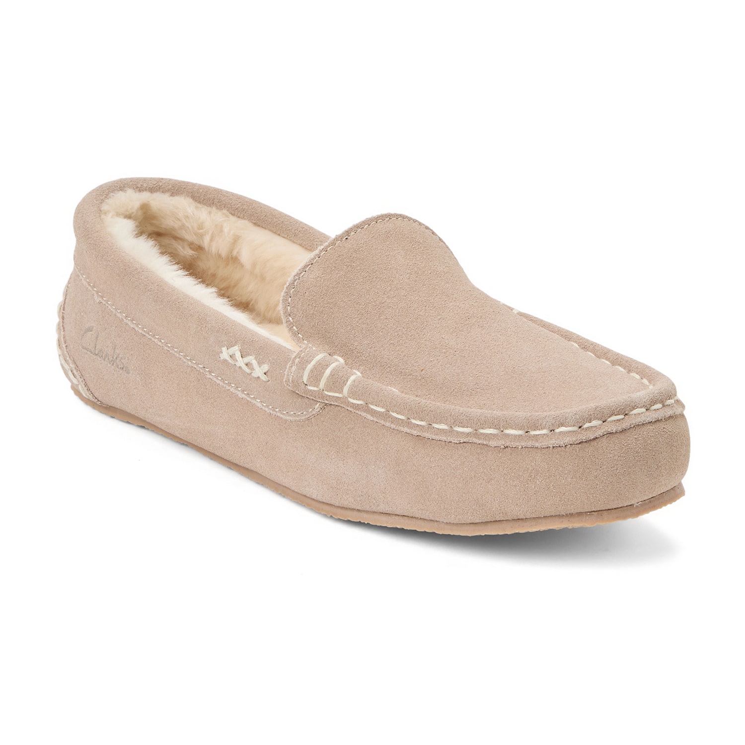 Clarks Womens Memory Foam Slip-On Slippers