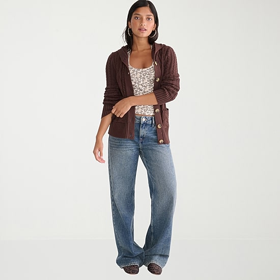 AEROPOSTALE Womens Hooded Long Sleeve Button Juniors Cardigan