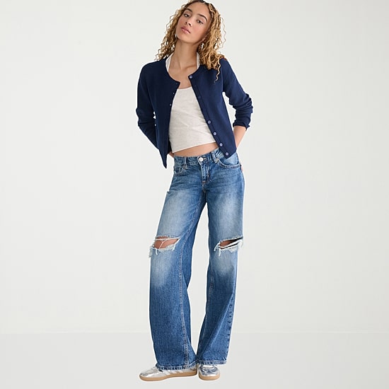 AEROPOSTALE Womens Round Neck Long Sleeve Button Juniors Cardigan