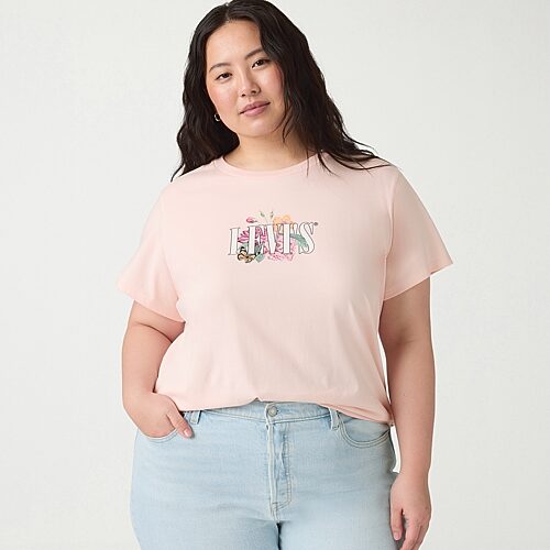 Levi 's Women's Plus Short Sleeve Perfect T-shirt In Pink